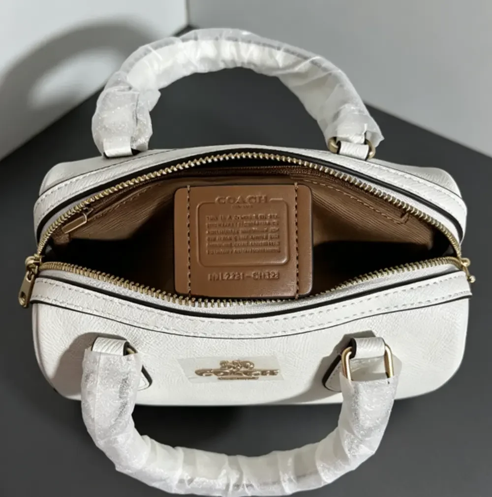 Coach Mini Carey Signature Denim Light Pink Crossbody Bag